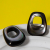 Colgante grande de perla Natural para mujer, cabujón pequeño con forma de bomba, diseño de joyería, doble cara, concha negra 